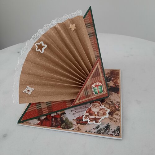 Carte pliée de joyeux noël éventail