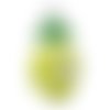 Breloque ananas résine époxy 28 mm jaune/strass crystal x1
