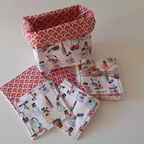 Panière  maquillage + 12lingettes lavables