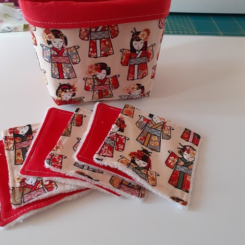 Panier geisha fond écru + 12 lingettes