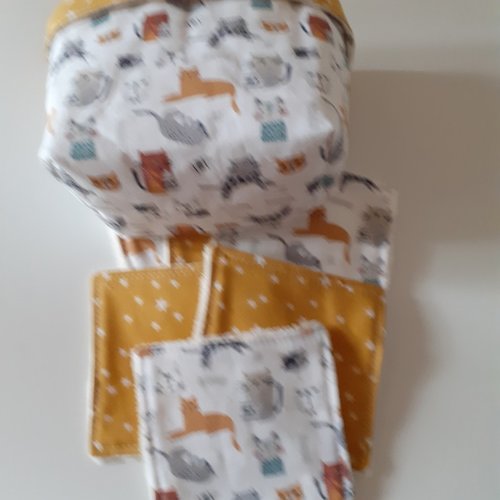 Panier chat + 12 lingettes lavables
