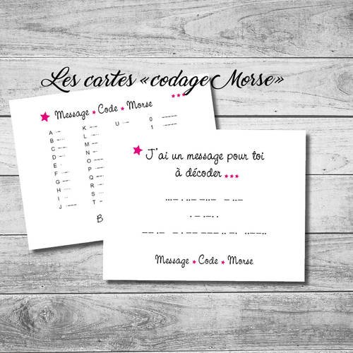 Carte message morse à personnaliser
