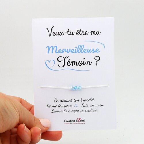Bracelet à voeux &quot;veux tu être ma témoin&quot;