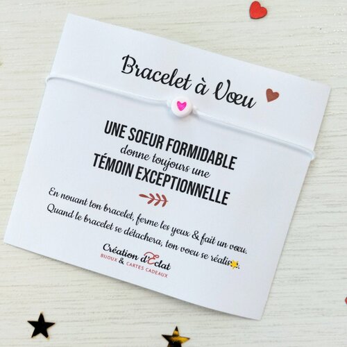 Bracelet à voeu une soeur formidable donne une témoin exceptionnelle (sans noeuds)