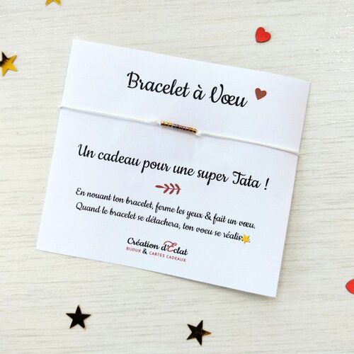 Bracelet à voeu une super tata (sans noeuds)