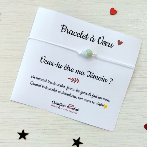 Bracelet à voeu veux tu être ma témoin ?&quot;  (sans noeuds)
