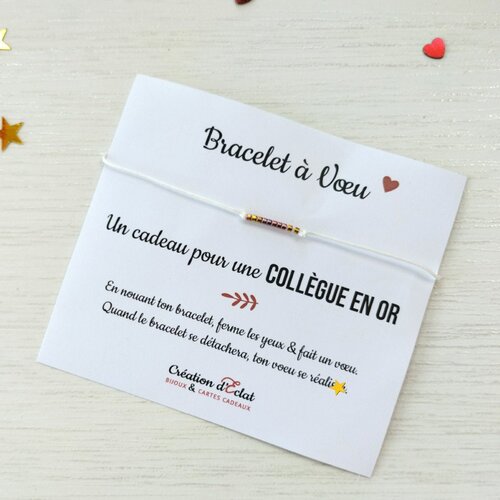 Bracelet à voeu collègue en or  (sans noeuds)