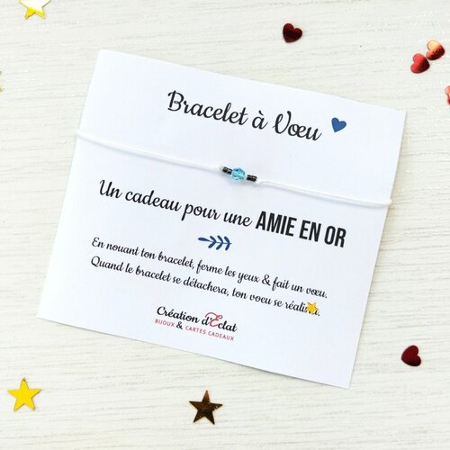 Bracelet à voeuune amie en or  (sans noeuds)