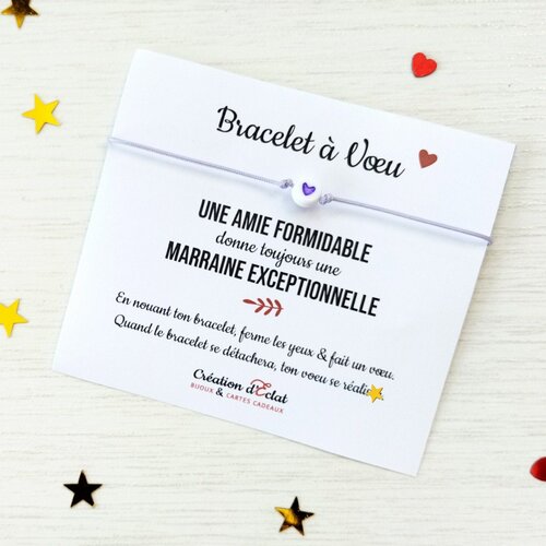 Bracelet à voeu une amie formidable donne une marraine exceptionnelle  (sans noeuds)