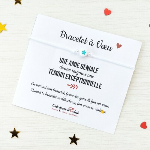 Bracelet à voeu une amie géniale donne une témoin exceptionnelle  (sans noeuds)