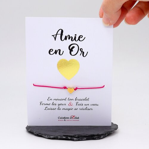 Bracelet à voeux &quot;amie en or&quot;