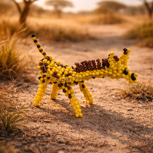 Girafe en perles de rocaille