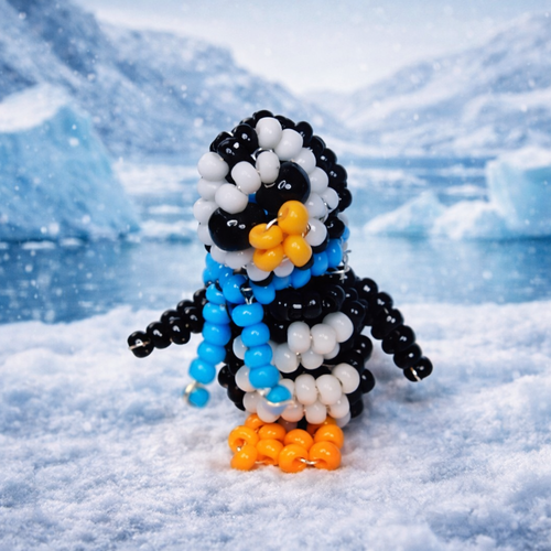 Mini pingouin en perles fait main