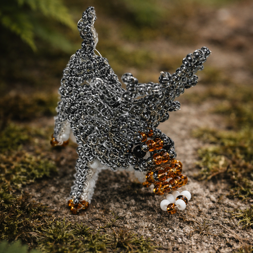 Renne en perles de rocaille