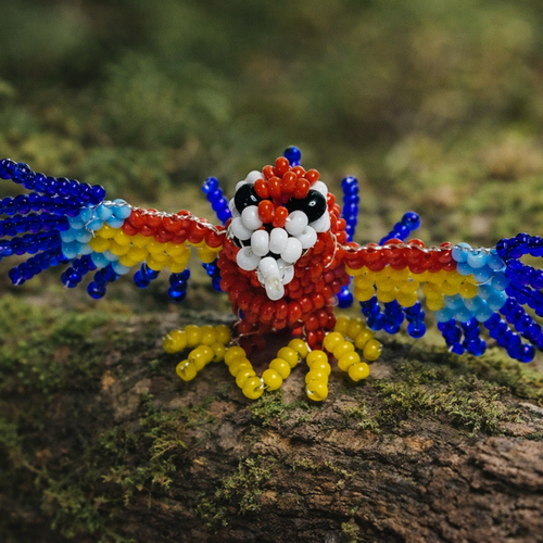 Perroquet en perles de rocaille