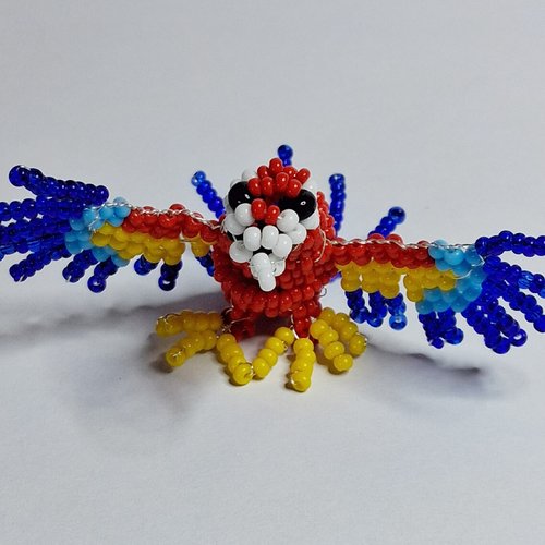 Perroquet en perles de rocaille