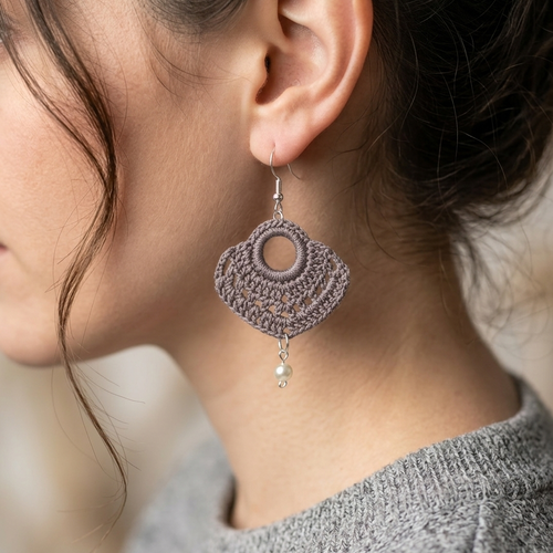 Boucles d'oreilles crochet  perles,bijou bohème chic fait main