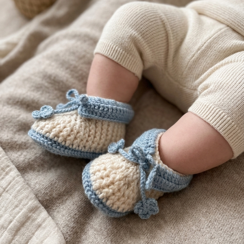 Chaussons naissance au crochet