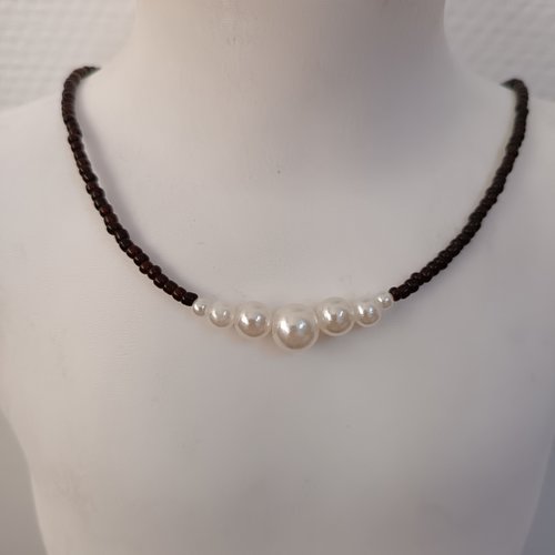 Collier ras du cou perles, bijou fait main,collier unique, accessoire bijou fantaisie