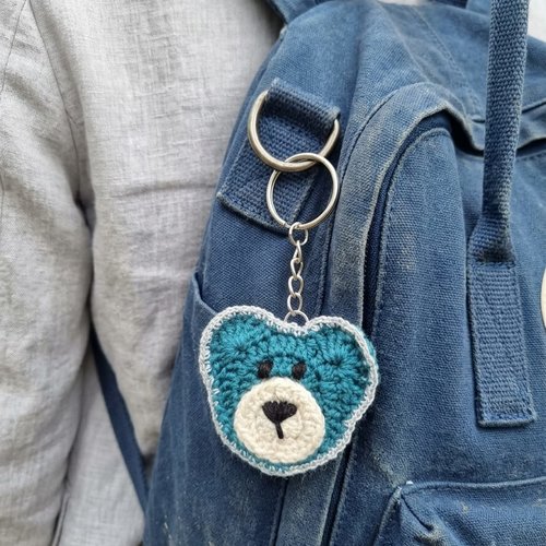 Porte-clés ours au crochet fait main, accessoire original, idée cadeau unique