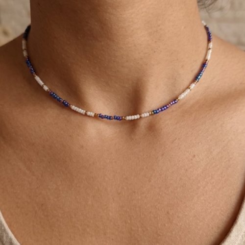 Collier ras du cou en perles fait main, multicolore, bijou artisanal tendance