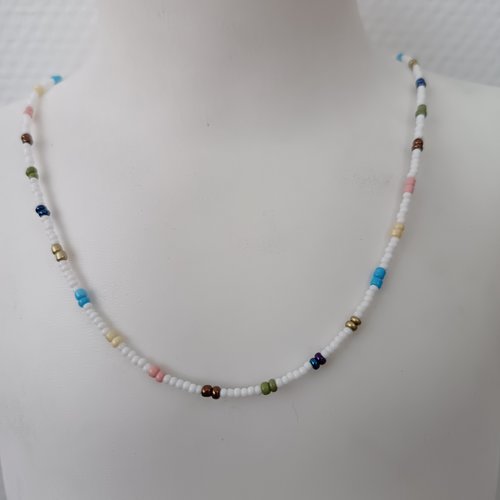 Collier ras du cou en perles fait main, multicolore, bijou artisanal tendance