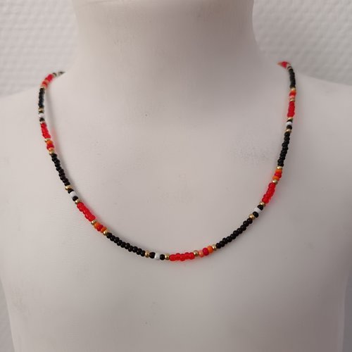 Collier ras du cou en perles fait main, multicolore, bijou artisanal tendance