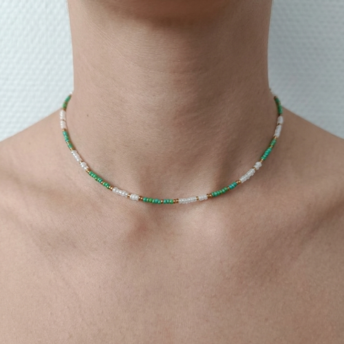 Collier ras du cou en perles fait main, multicolore, bijou artisanal tendance