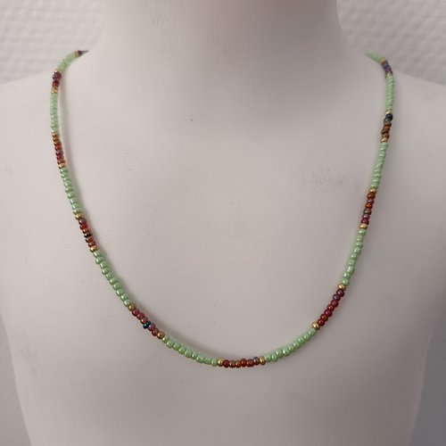 Collier ras du cou en perles fait main, multicolore, bijou artisanal tendance