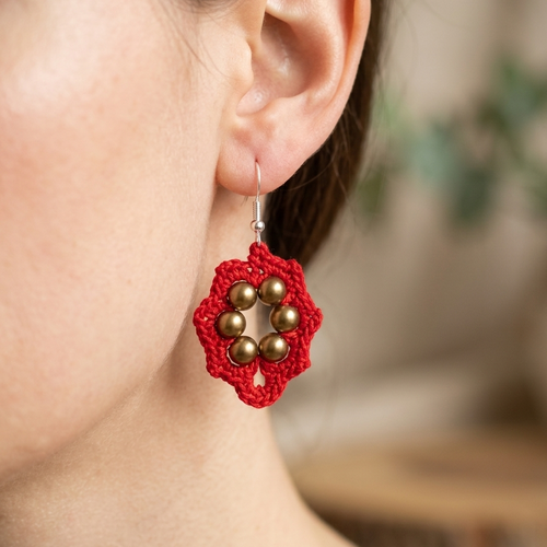 Boucles d’oreilles crochet perle, bijou chic fait main