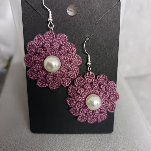 Boucles d'oreilles au crochet en perles
