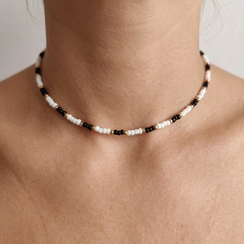 Ras du cou en perles, collier de charme artisanal, idée cadeau femme