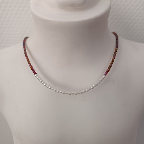 Ras du cou en perles, collier perles fait main, bijou artisanal élégant