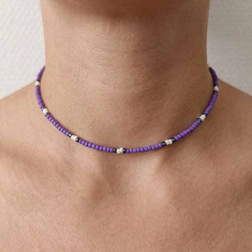 Collier ras du cou en perles fait main, bijou artisanal tendance