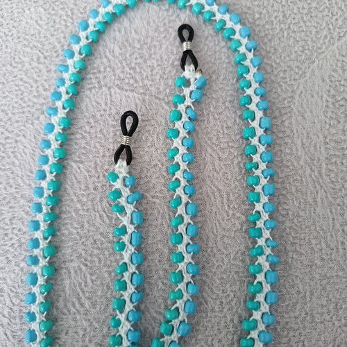 Cordon chaîne pour lunettes au crochet en perles, porte attache lunettes, accessoire bijou pour femme