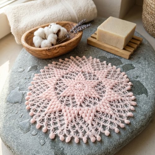 Éponge de douche fait main avec crochet, accessoire salle de bain naturel, laveur corps exfoliant, zéro déchet, idée cadeau bien-être
