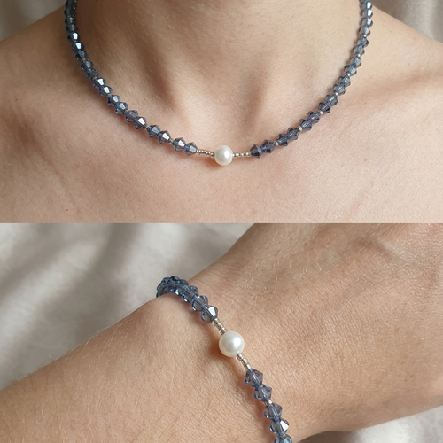 Idée cadeau femme, bijou fait main, parure collier bracelet chic