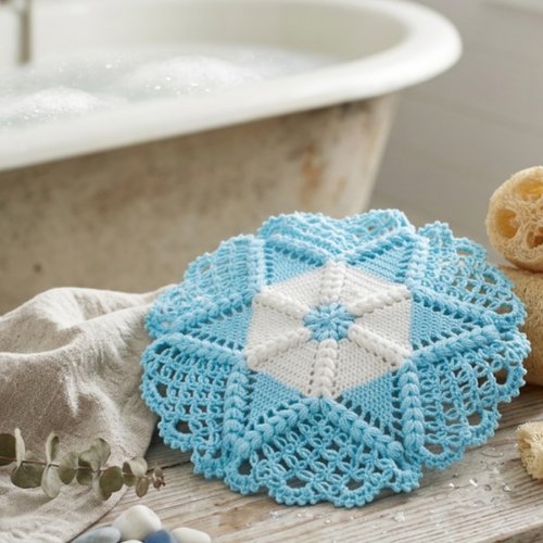 Éponge de douche fait main avec crochet, accessoire salle de bain naturel, laveur corps exfoliant, zéro déchet, idée cadeau bien-être