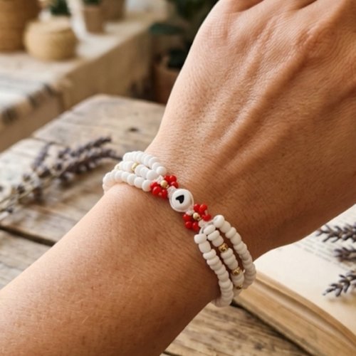 Bracelet macramé en perles, accessoire bijoux pour femme, bracelet tressé, bracelet fait main