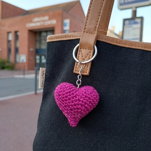 Porte clés crochet cœur, couleur personnalisable, accessoire sac idée cadeau