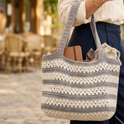 Sac cabas fourre tout crochet, sac cabas fait main