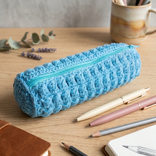 Trousse à maquillage de toilette crochet fait main, idée cadeau femme