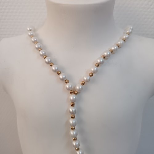 Collier mi long, bijou artisanal élégant, collier mariage chic