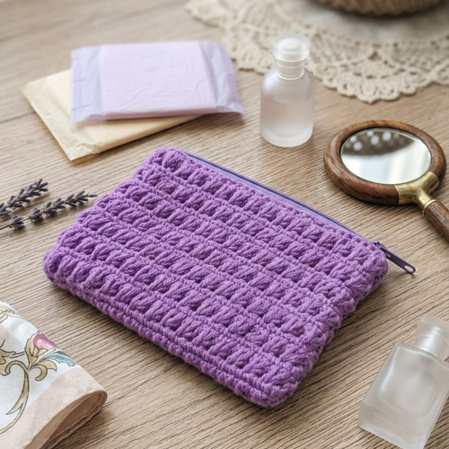 Pochette portefeuille crochet, accessoire femme fait main, rangement crochet, idée cadeau