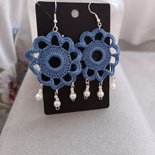 Boucles d'oreilles au crochet en perles