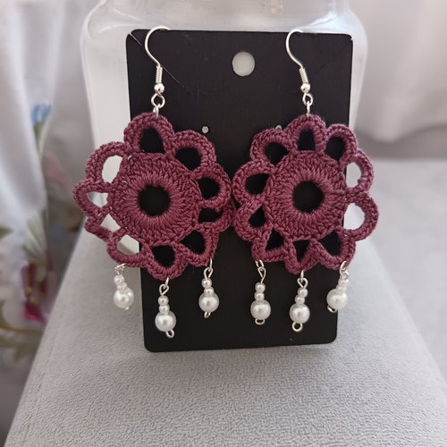 Boucles d'oreilles au crochet en perles
