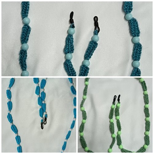 Cordon pour lunettes au crochet en perles