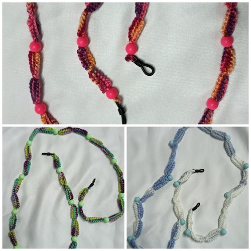 Cordon pour lunettes au crochet en perles