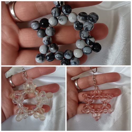 Porte clés en perles, accessoire bijou pour sac