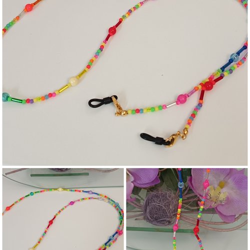Chaîne à lunettes en perles
